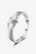Moissanite Cutout Rhodium-Plated Ring-Teresa's Fashionista LLC