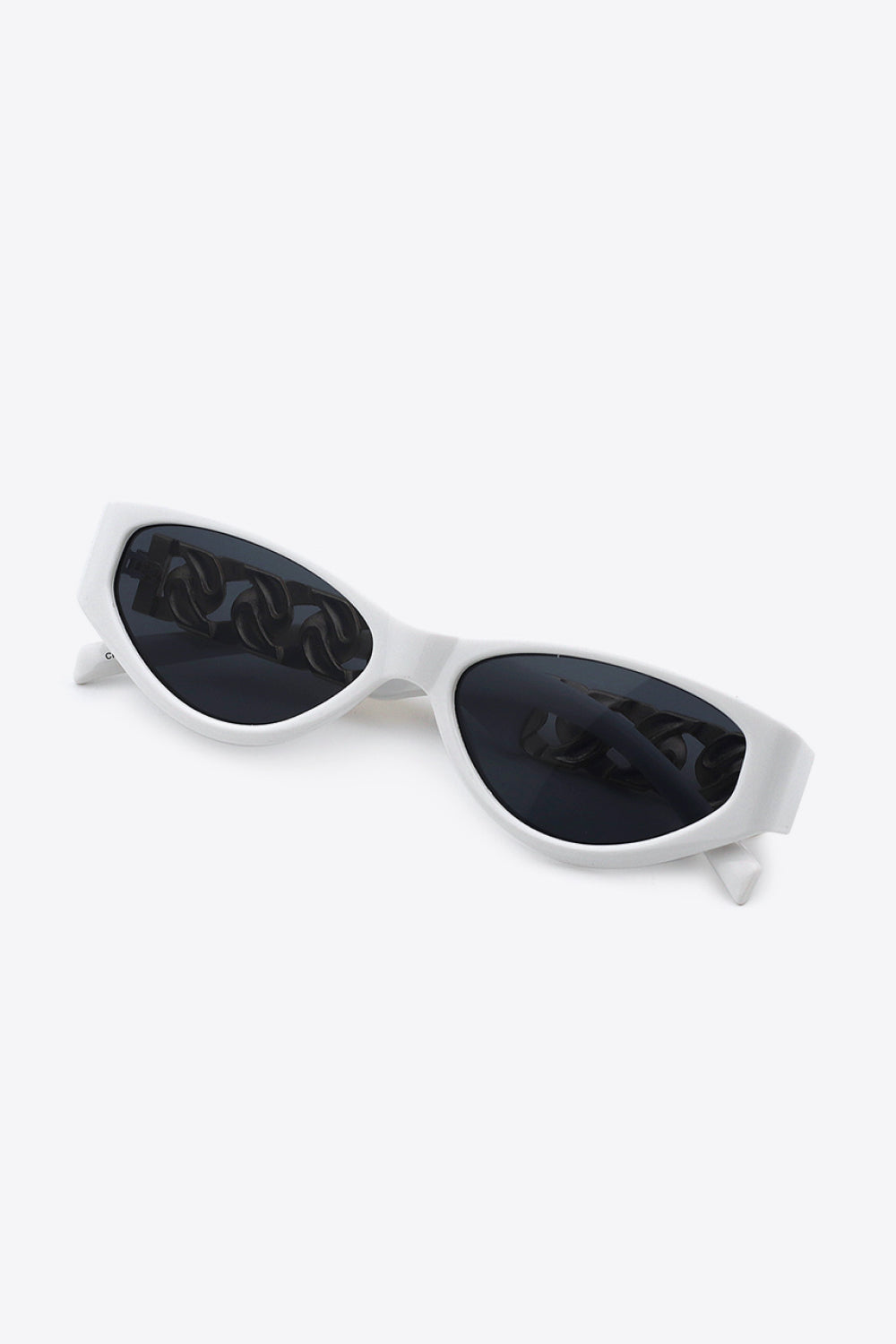 Chain Detail Temple Cat Eye Sunglasses-Teresa's Fashionista LLC