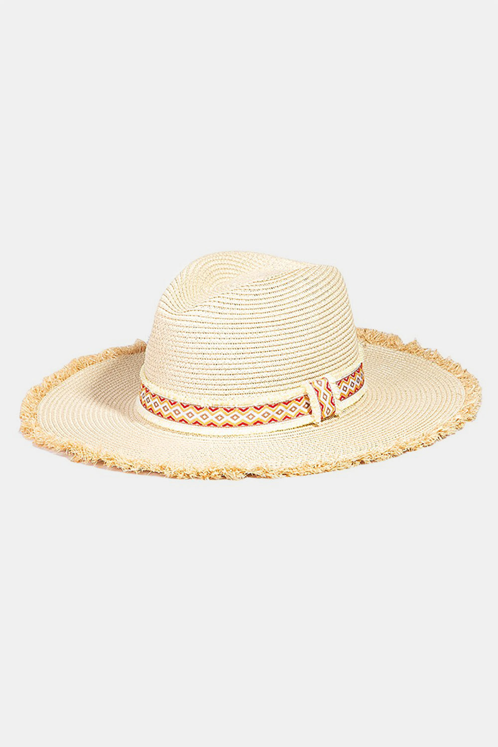 Fame Geometric Raw Hem Hat-Teresa's Fashionista LLC