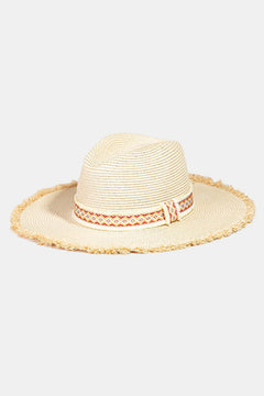 Fame Geometric Raw Hem Hat-Teresa's Fashionista LLC