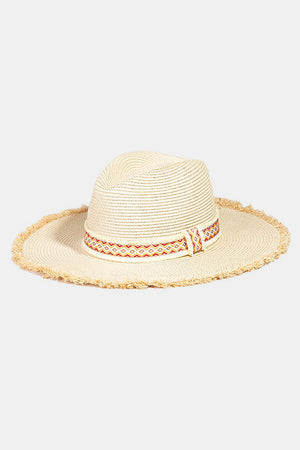 Fame Geometric Raw Hem Hat-Teresa's Fashionista LLC