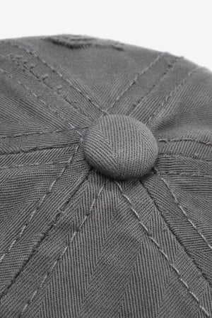 Distressed Adjustable Baseball Cap-Teresa's Fashionista LLC