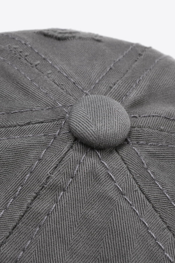 Distressed Adjustable Baseball Cap-Teresa's Fashionista LLC