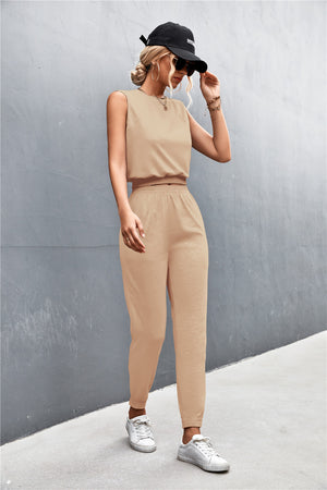 Sleeveless Top and Joggers Set-Teresa's Fashionista LLC