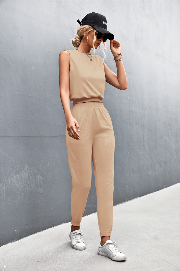 Sleeveless Top and Joggers Set-Teresa's Fashionista LLC
