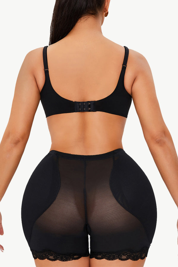 Full Size Scalloped Lace Trim Pull-On Shaping Shorts-Teresa's Fashionista LLC