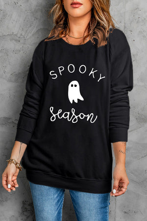 Round Neck Long Sleeve SPOOKY SEASON Graphic Sweatshirt-Teresa's Fashionista LLC