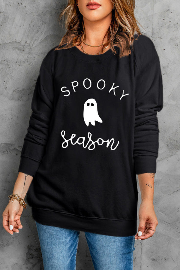 Round Neck Long Sleeve SPOOKY SEASON Graphic Sweatshirt-Teresa's Fashionista LLC