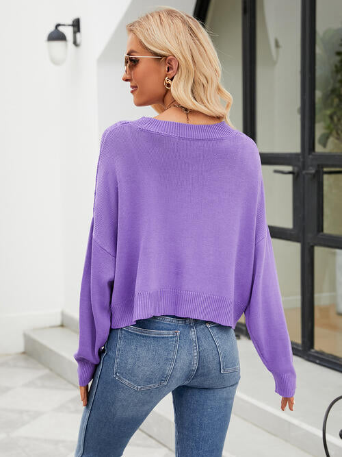 Eyelet Button Front Long Sleeve Cardigan-Teresa's Fashionista LLC