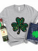 Lucky Clover Round Neck Short Sleeve T-Shirt-Teresa's Fashionista LLC