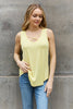BOMBOM Criss Cross Front Detail Sleeveless Top in Butter Yellow-Teresa's Fashionista LLC