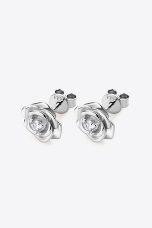Moissanite Flower 925 Sterling Silver Earrings-Teresa's Fashionista LLC