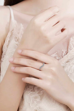 Minimalist Moissanite Rhodium-Plated Ring-Teresa's Fashionista LLC