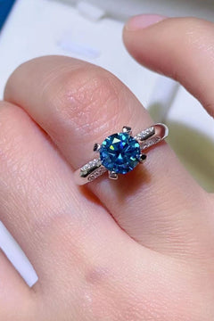1 Carat Moissanite 4-Prong Ring-Teresa's Fashionista LLC
