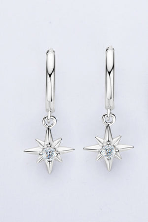 Moissanite Star Drop Earrings-Teresa's Fashionista LLC