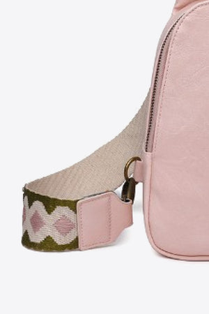Random Pattern Adjustable Strap PU Leather Sling Bag-Teresa's Fashionista LLC