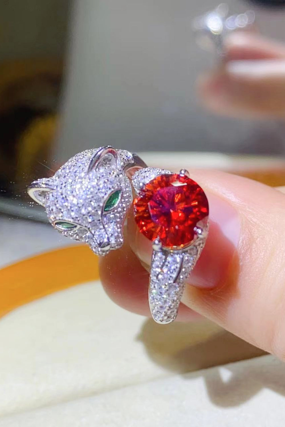 2 Carat Moissanite Adjustable Animal Ring-Teresa&#39;s Fashionista LLC