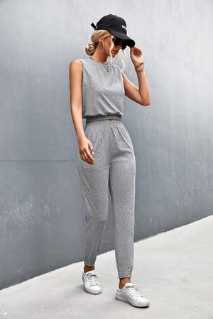 Sleeveless Top and Joggers Set-Teresa's Fashionista LLC