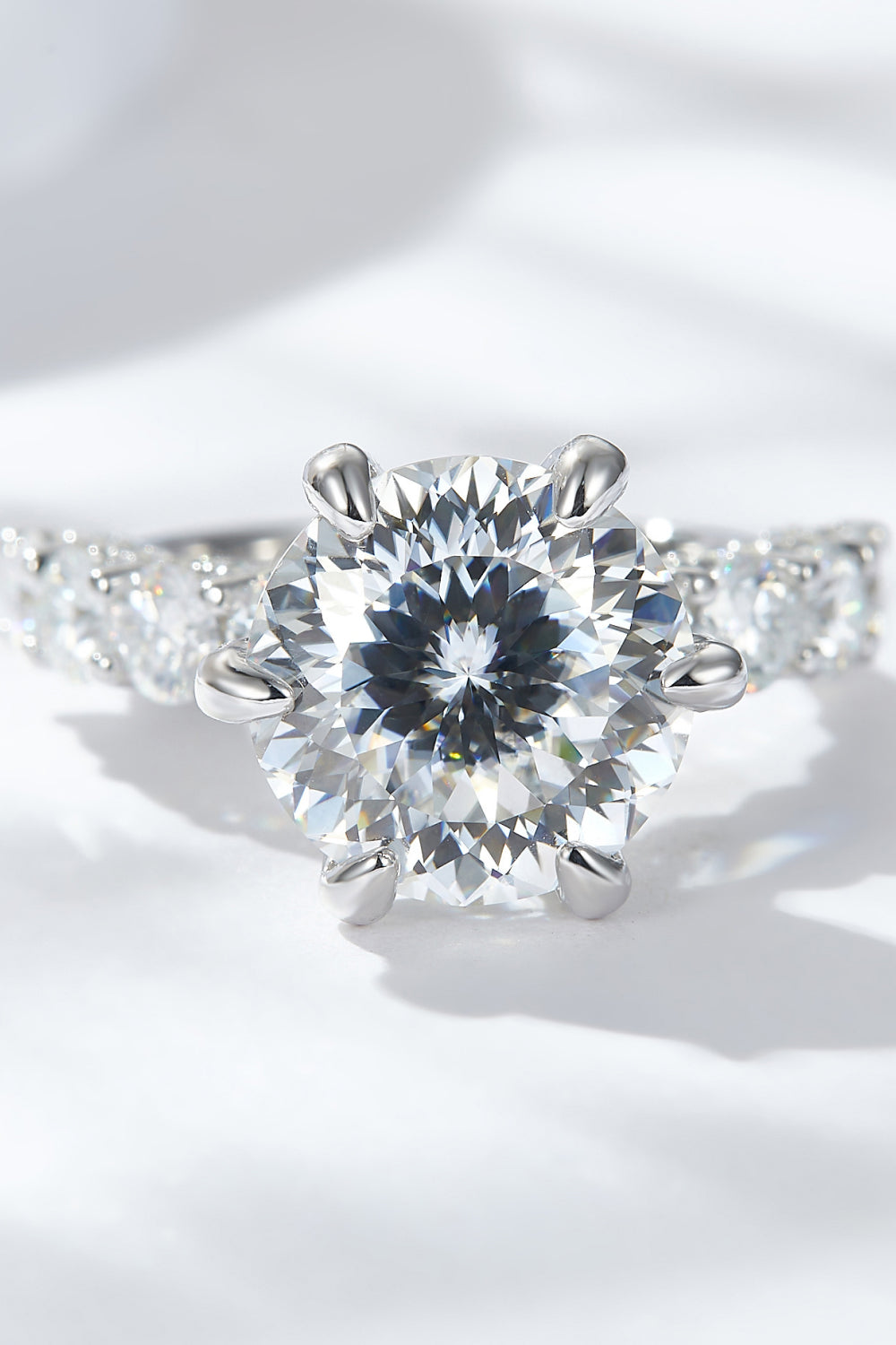 5 Carat Moissanite Side Stone Ring-Teresa's Fashionista LLC