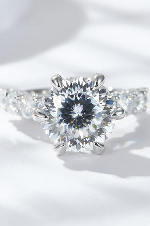 5 Carat Moissanite Side Stone Ring-Teresa's Fashionista LLC