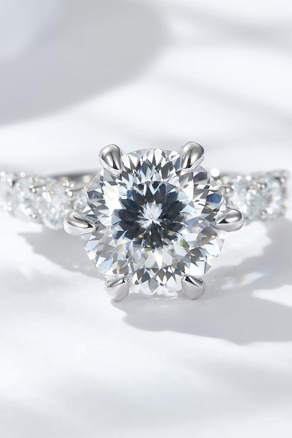 5 Carat Moissanite Side Stone Ring-Teresa's Fashionista LLC