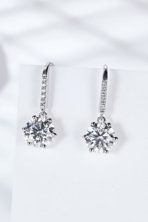 6-Prong Moissanite Drop Earrings-Teresa's Fashionista LLC
