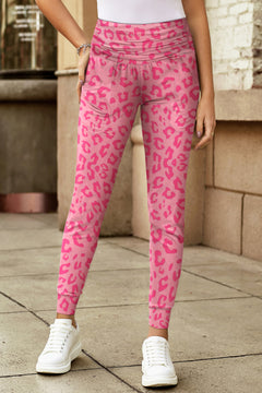 Leopard Print Wide Waistband Skinny Pants-Teresa's Fashionista LLC
