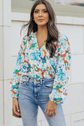 Floral Long Balloon Sleeve Bodysuit-Teresa's Fashionista LLC