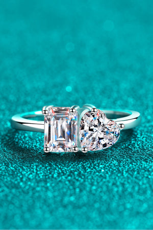 Rhodium-Plated 2 Carat Moissanite Ring-Teresa's Fashionista LLC