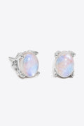 Natural Moonstone 4-Prong Stud Earrings-Teresa's Fashionista LLC