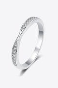 Moissanite Rhodium-Plated Ring-Teresa's Fashionista LLC