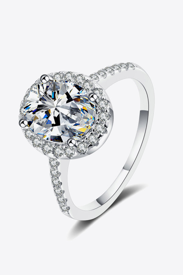2 Carat Moissanite 925 Sterling Silver Halo Ring-Teresa's Fashionista LLC