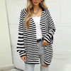 Striped Button Down Long Sleeve Cardigan-Teresa's Fashionista LLC