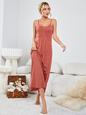 Scoop Neck Spaghetti Strap Night Dress-Teresa's Fashionista LLC