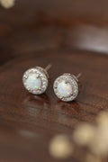 Opal 4-Prong Round Stud Earrings-Teresa's Fashionista LLC