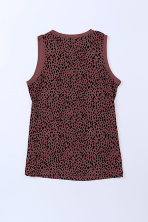 Printed Round Neck Tank-Teresa's Fashionista LLC
