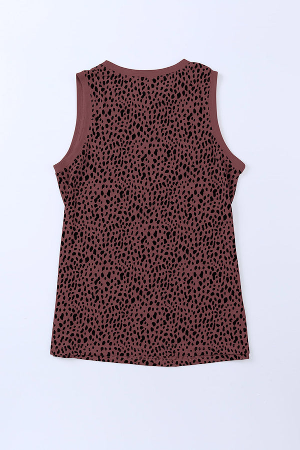 Printed Round Neck Tank-Teresa's Fashionista LLC