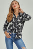 Cat Print Button-Up Shirt-Teresa's Fashionista LLC