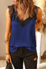 Eyelash Trim Spliced Lace Tank-Teresa's Fashionista LLC