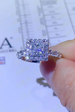 1 Carat Moissanite Square Ring-Teresa's Fashionista LLC