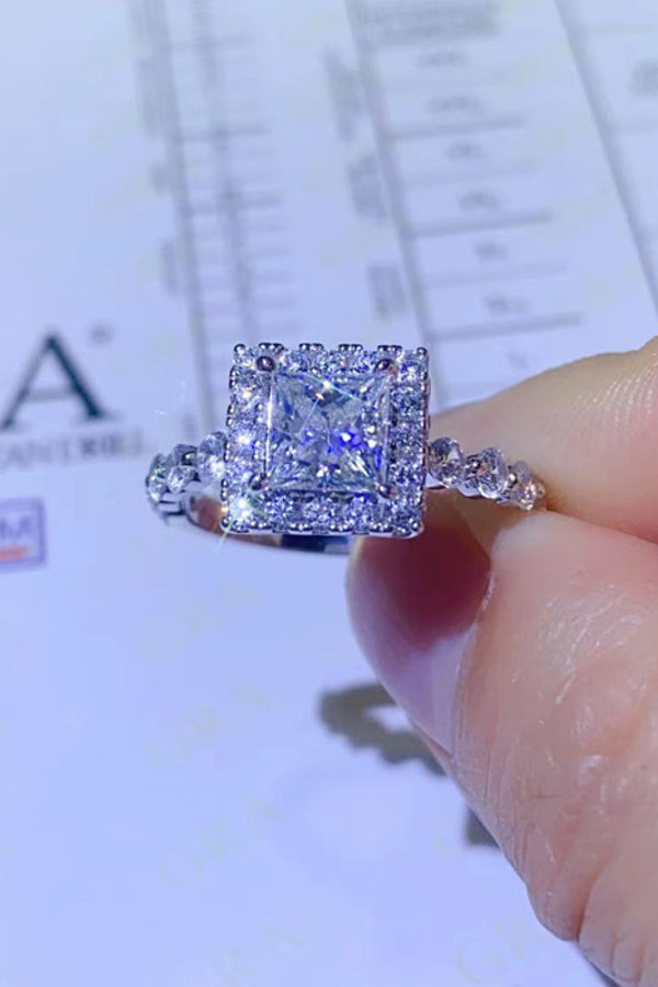 1 Carat Moissanite Square Ring-Teresa's Fashionista LLC