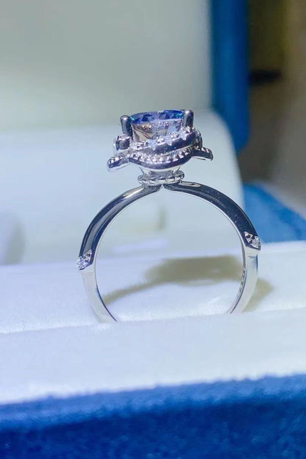 2 Carat Moissanite Contrast 925 Sterling Silver Ring-Teresa's Fashionista LLC