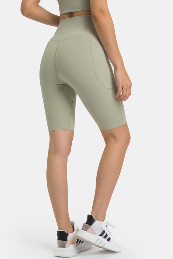 High Waist Biker Shorts with Pockets-Teresa's Fashionista LLC