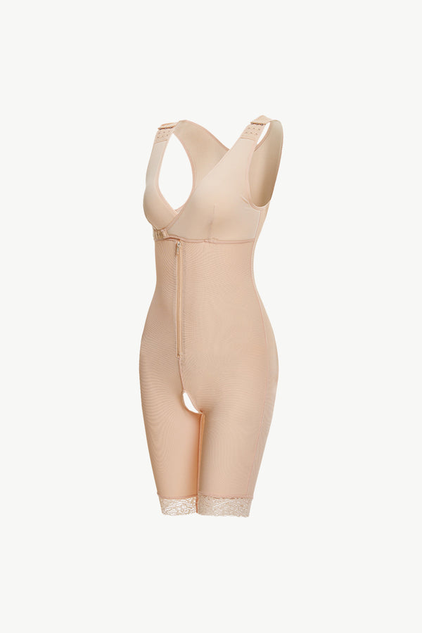 Full Size Lace Trim Shapewear with Zipper-Teresa's Fashionista LLC