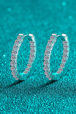 Moissanite 925 Sterling Silver Huggie Earrings-Teresa's Fashionista LLC