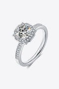 1 Carat Moissanite Platinum-Plated Ring-Teresa's Fashionista LLC