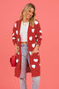 Heart Graphic Open Front Cardigan with Pockets-Teresa's Fashionista LLC