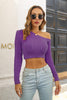 Cable-Knit One Shoulder Long Sleeve Sweater-Teresa's Fashionista LLC