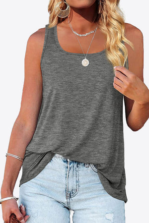 Curved Hem Square Neck Tank-Teresa's Fashionista LLC