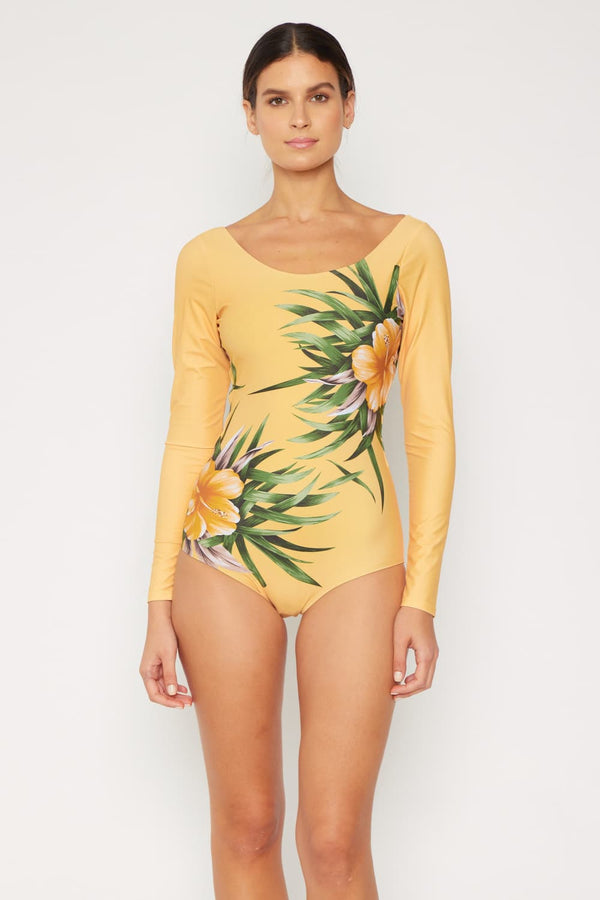 Marina West Swim Cool Down Longsleeve One-Piece Swimsuit-Teresa's Fashionista LLC